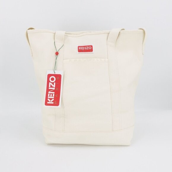 Kenzo Boke Flower Floral Logo Shopper Shoulder Tote Bag White - Picture 7 of 12